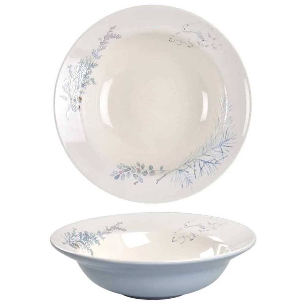 Pfaltzgraff Winter Frost Vegetable Bowl 10” Round 3” Tall White Polar Bear
